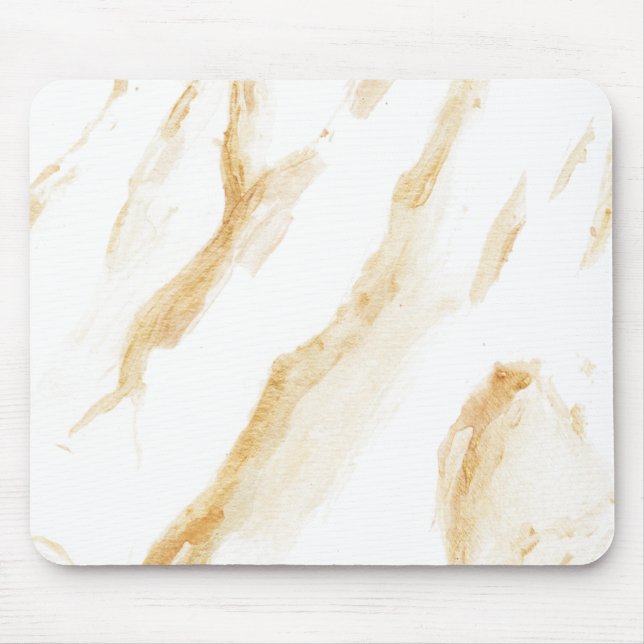 Mousepad Mínimo branco e Ouro mármore (Frente)