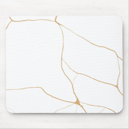 Mousepad Mínimo branco e Ouro mármore