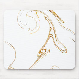 Mousepad Mínimo branco e Ouro mármore