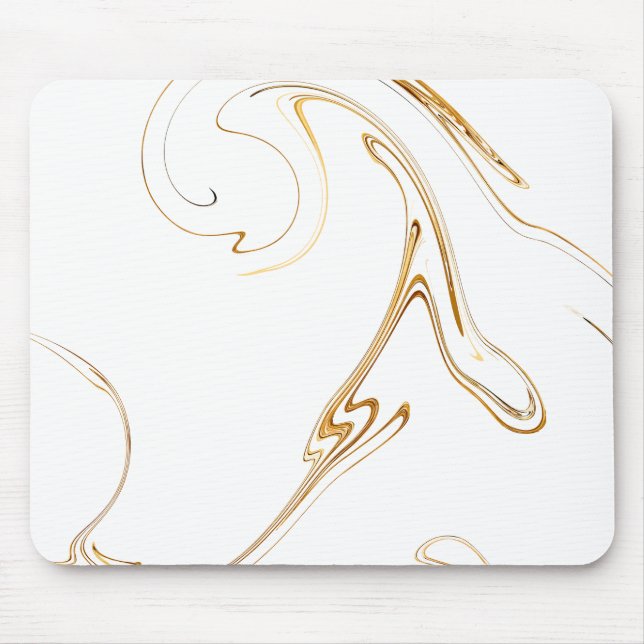 Mousepad Mínimo branco e Ouro mármore (Frente)