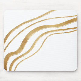 Mousepad Mínimo branco e Ouro mármore