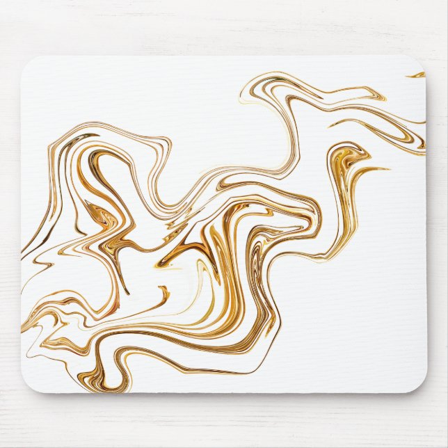 Mousepad Mínimo branco e Ouro mármore (Frente)