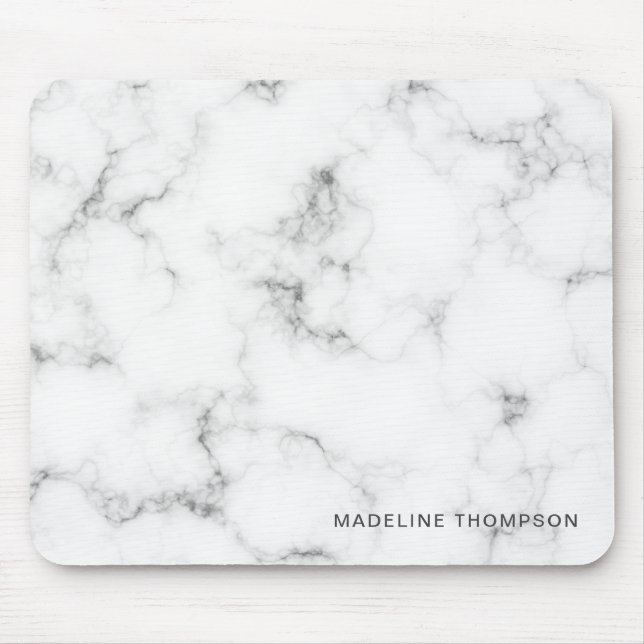 Mousepad Mínimo de Marble de Nome Personalizado (Frente)
