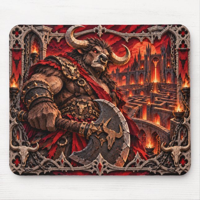 Mousepad Minotauro, Monstro de Corte de Papel (Frente)