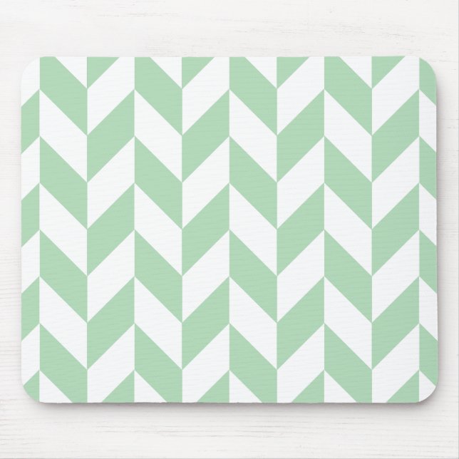Mousepad Mint Green Herringbone Pattern (Frente)