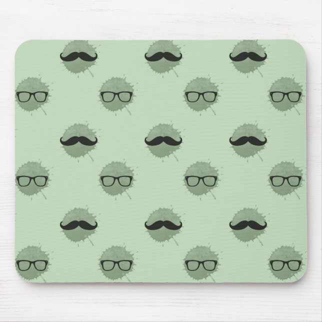 Mousepad Mint Hipster Mustaches (Frente)