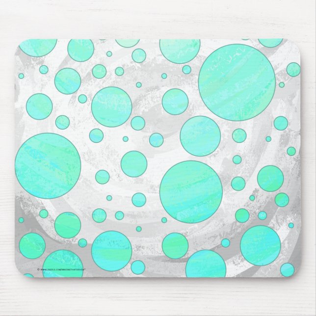 Mousepad Mint Ice Aqua Bolinhas Azuis (Frente)