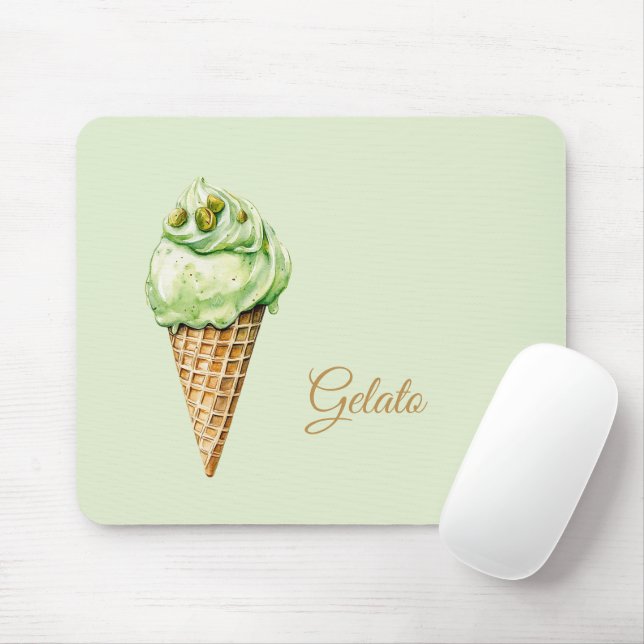 Mousepad Mint Ice Cream Gelato Birthday  (Com mouse)
