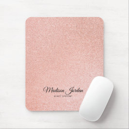 Mousepad Minúscula rosa moderna e Dourada bolha
