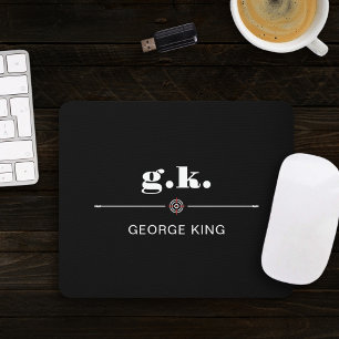 Mousepad Mira Alvo Monograma Preto e Branco