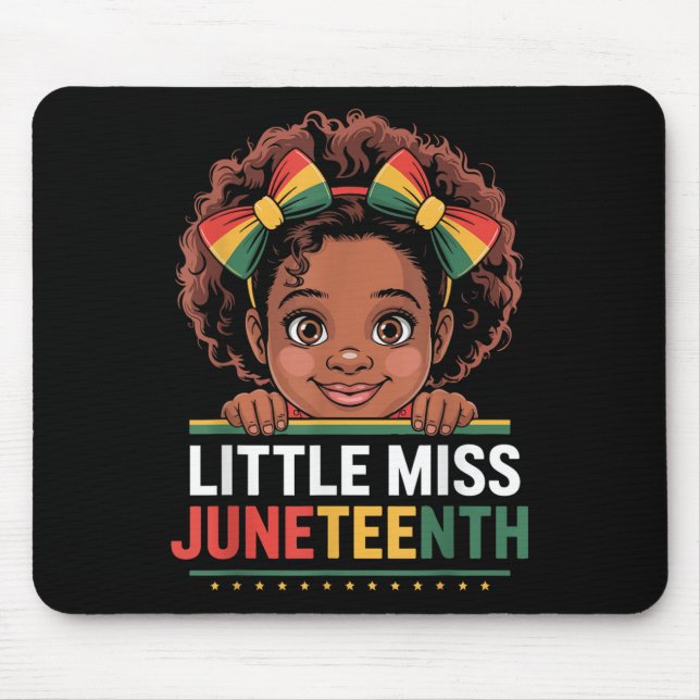 Mousepad Miss Juneteenth Freedom Black American African Gir (Frente)