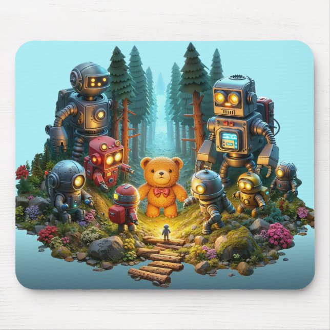 Mousepad "Missão de resgate: robôs e o urso de pelúcia perd (Frente)