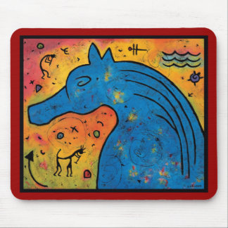 Mousepad Mistério do tapete do rato azul do cavalo - 9,25"