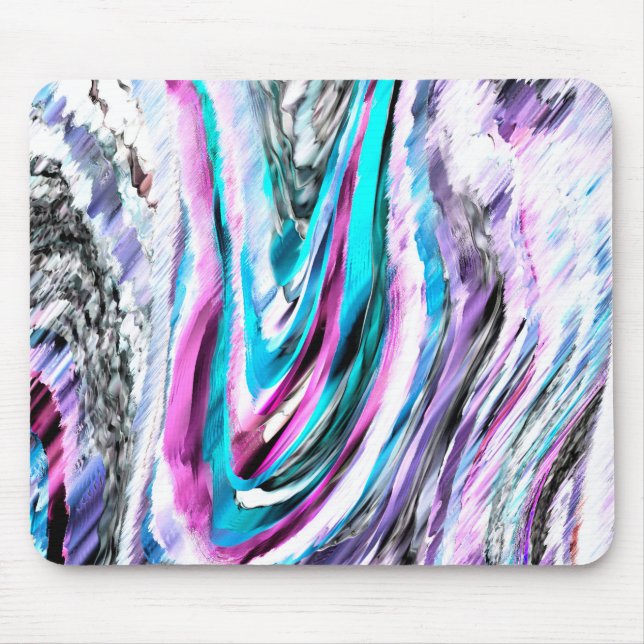 Mousepad misto de gradiente e chuviscado, ciano e rosa (Frente)