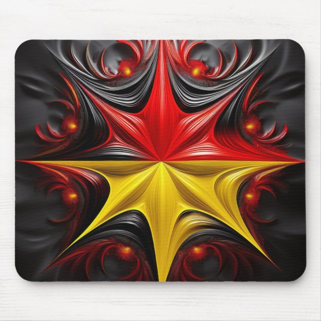 Mousepad Mistura de Mandelbrot Fractal com a bandeira alemã (Frente)