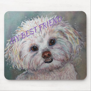 MOUSEPAD MISTURA MALTESA BRANCA DOCE DE YORKIE