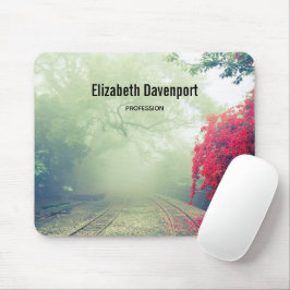 Mousepad Misty Railroad Tracks Foto Cênica
