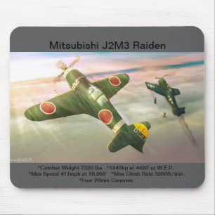 Mousepad Mitsubishi J2M3 Pousepad do avião Raiden