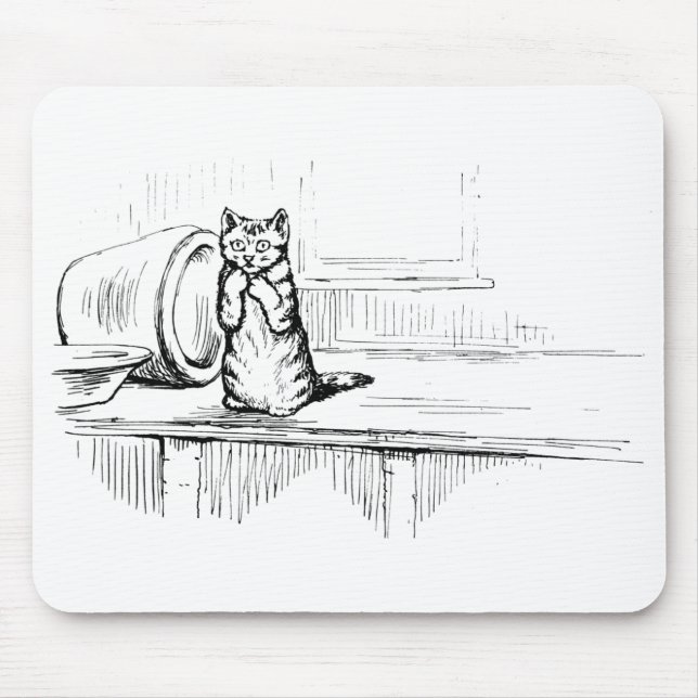 Mousepad Mittens the Kitten (Gato Assustado) (Beatrix Potte (Frente)