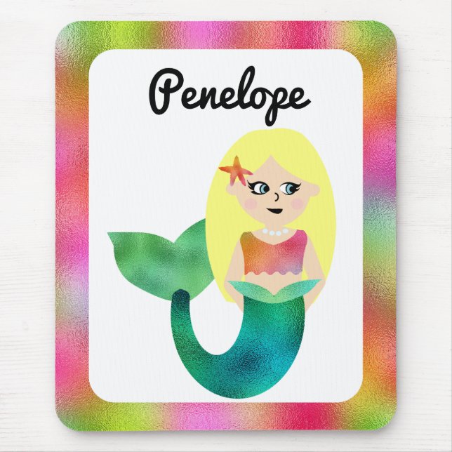 Mousepad Miúdos louros personalizados meninas da sereia da (Frente)