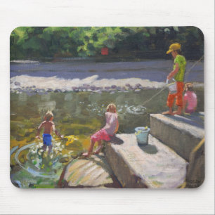 Mousepad Miúdos que pescam Looe Cornualha 2014