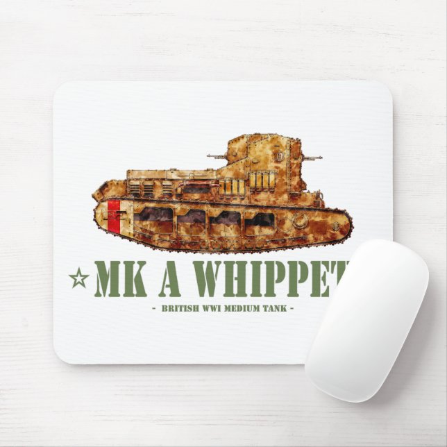 Mousepad MK Um Whippet World War Um Tanque Médio Britânico  (Com mouse)