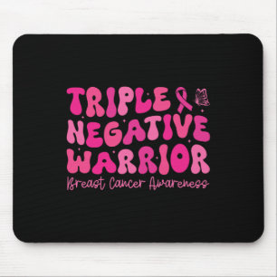 Mousepad Mo de Consciência do Cancer Mama do Guerreiro Nega