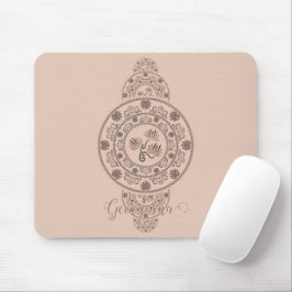 Mousepad Mocha Rococo Lotus Mandala Ornamental Personalizad
