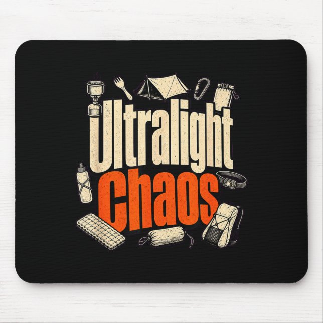 Mousepad Mochileiro engraçado de caminhada caos ultraleve  (Frente)