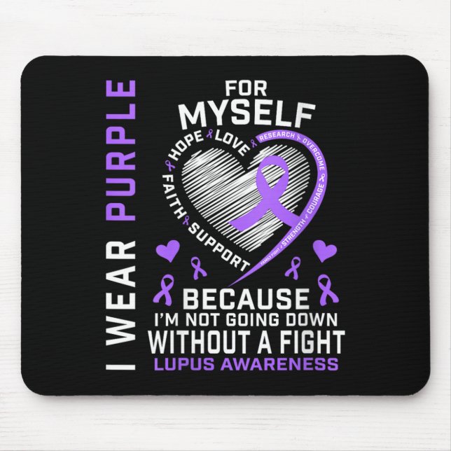 Mousepad Moda Feminina Roxa Para Conscientização do Lúpus G (Frente)