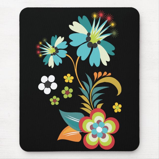 Mousepad Moda Floral Retro Legal Bonita, Cuta (Frente)