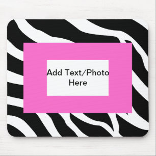 Mousepad Modelo branco cor-de-rosa da zebra