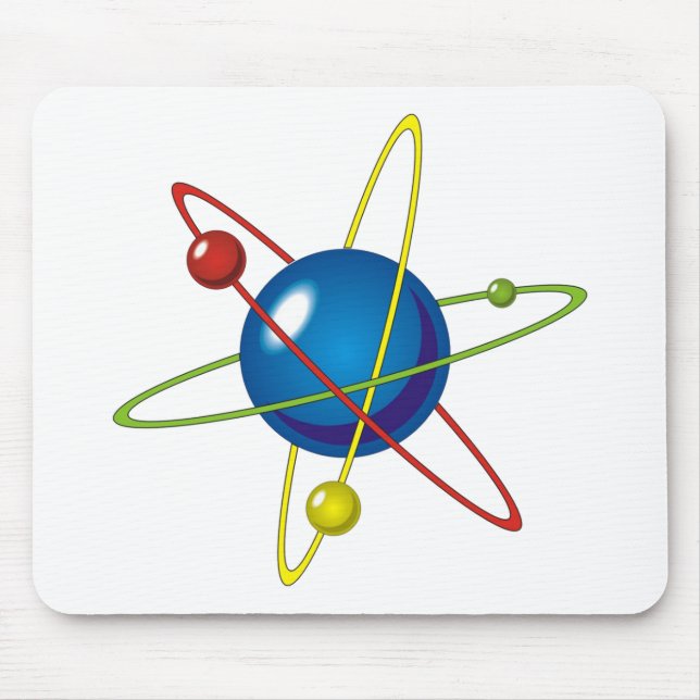 Mousepad Modelo Colorido do Átomo (Frente)