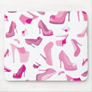 Mousepad Modelo cor-de-rosa decorativo dos calçados