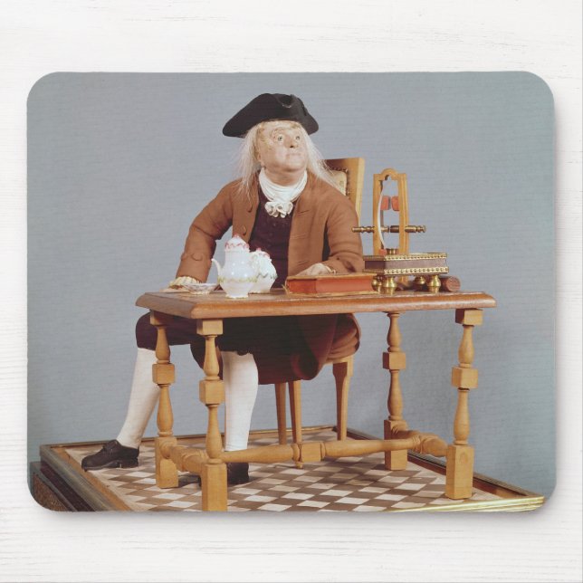 Mousepad Modelo de Benjamin Franklin em sua mesa (Frente)