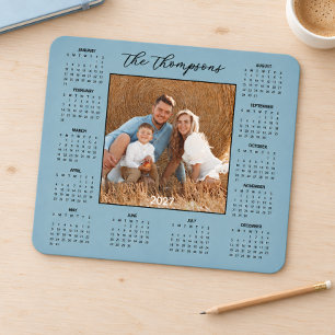 Mousepad Modelo de calendário personalizado 2027 com foto