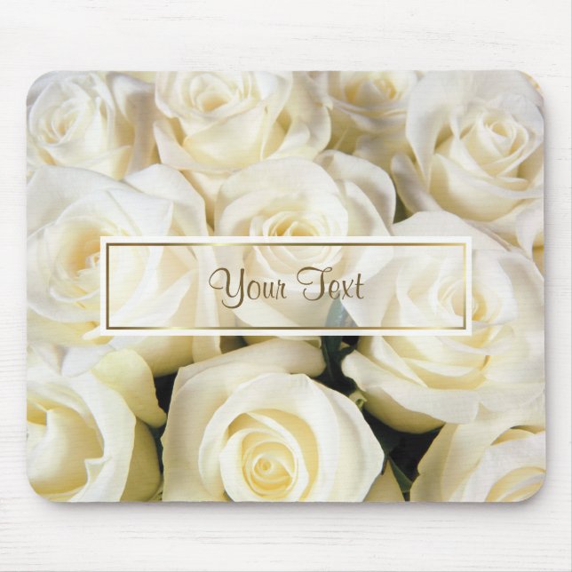 Mousepad Modelo de Elegância Rosa Branca (Frente)