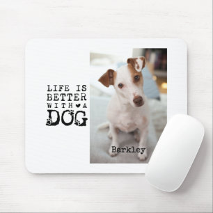 Mousepad Modelo de foto com citação para cachorro moderno