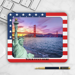 Mousepad Modelo de Foto: Estátua de Mouse Liberty EUA