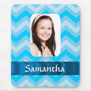 Mousepad Modelo de foto personalizado do diafrão azul