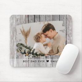 Mousepad Modelo de Fotografia da Madeira Rustic Melhor Pai 