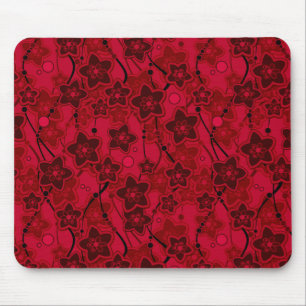 Mousepad modelo de moda rústica floral vermelho castanho