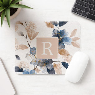 Mousepad Modelo de Monograma de Flor Bonita Personalizado