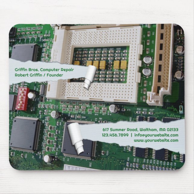 Mousepad Modelo de Mouse para Negócios de Reparo de Computa (Frente)