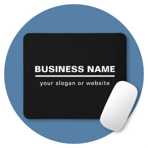 Mousepad Modelo de Nome de Negócios Moderno e Ousado P&B