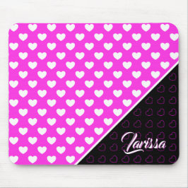 Mousepad Modelo De Nome Personalizado, Rosa E Preto Em Grev