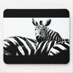 Mousepad Modelo de Pop branco-preto Zebras personalizável
