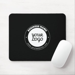 Mousepad Modelo de texto circular editável e logotipo carre