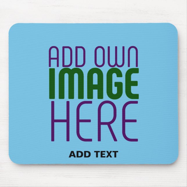 MOUSEPAD MODELO DE TEXTO DE IMAGEM AZUL CELESTE EDITÁVEL MO (Frente)