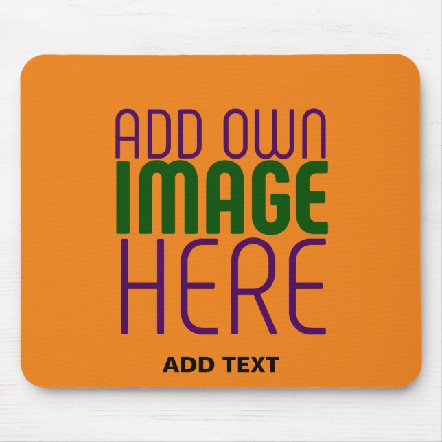MOUSEPAD MODELO DE TEXTO DE IMAGEM LARANJA ESCURA EDITÁVEL  (Frente)